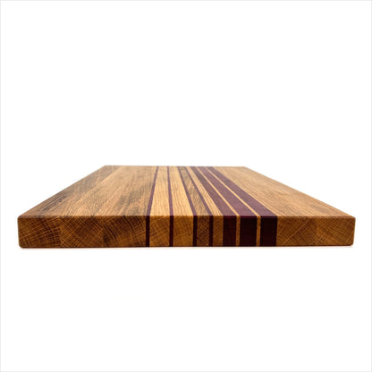 Schneidebrett Eiche mit Designstreifen Amarant