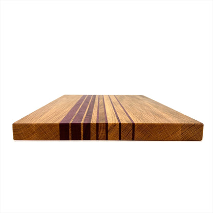 Schneidebrett Eiche mit Designstreifen Amarant